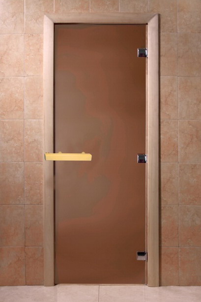 Фото товара Дверь для сауны DOORWOOD Матовая бронза 8x20. Изображение №1